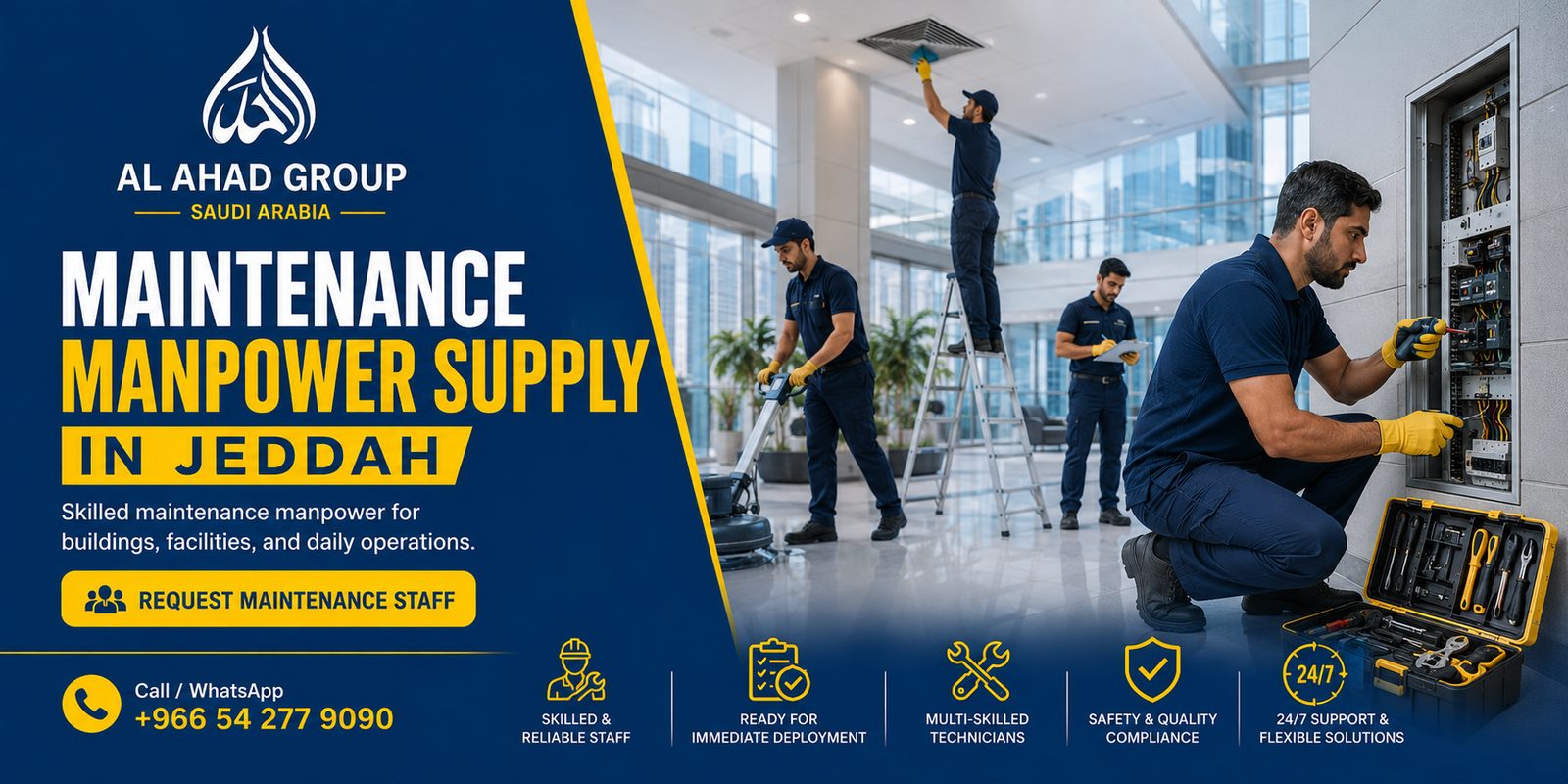 MEP Maintenance Manpower in Jeddah for Building and Site Support hero banner
